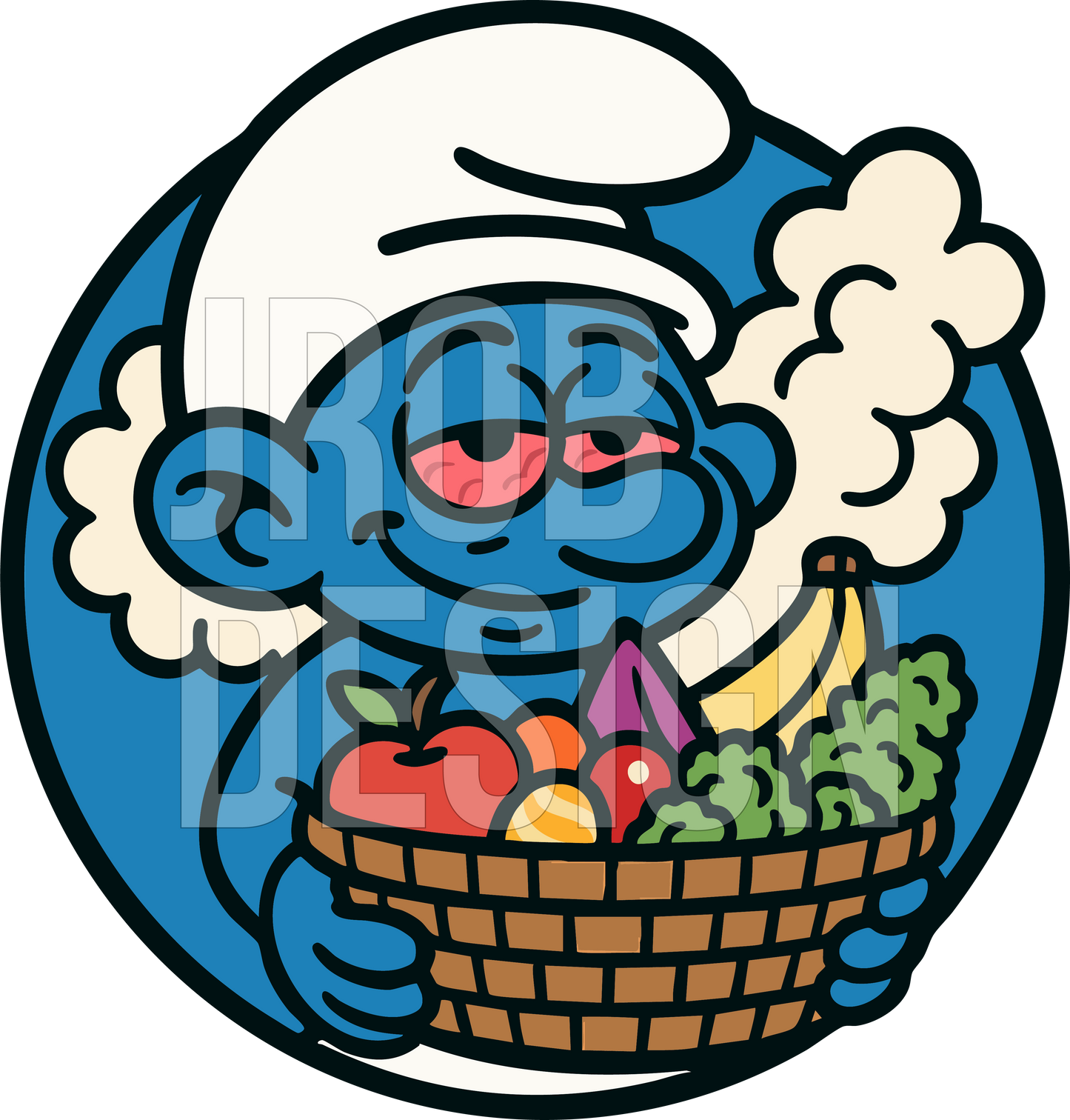 Blue Smurf Mascot Logo (SVG + PNG)