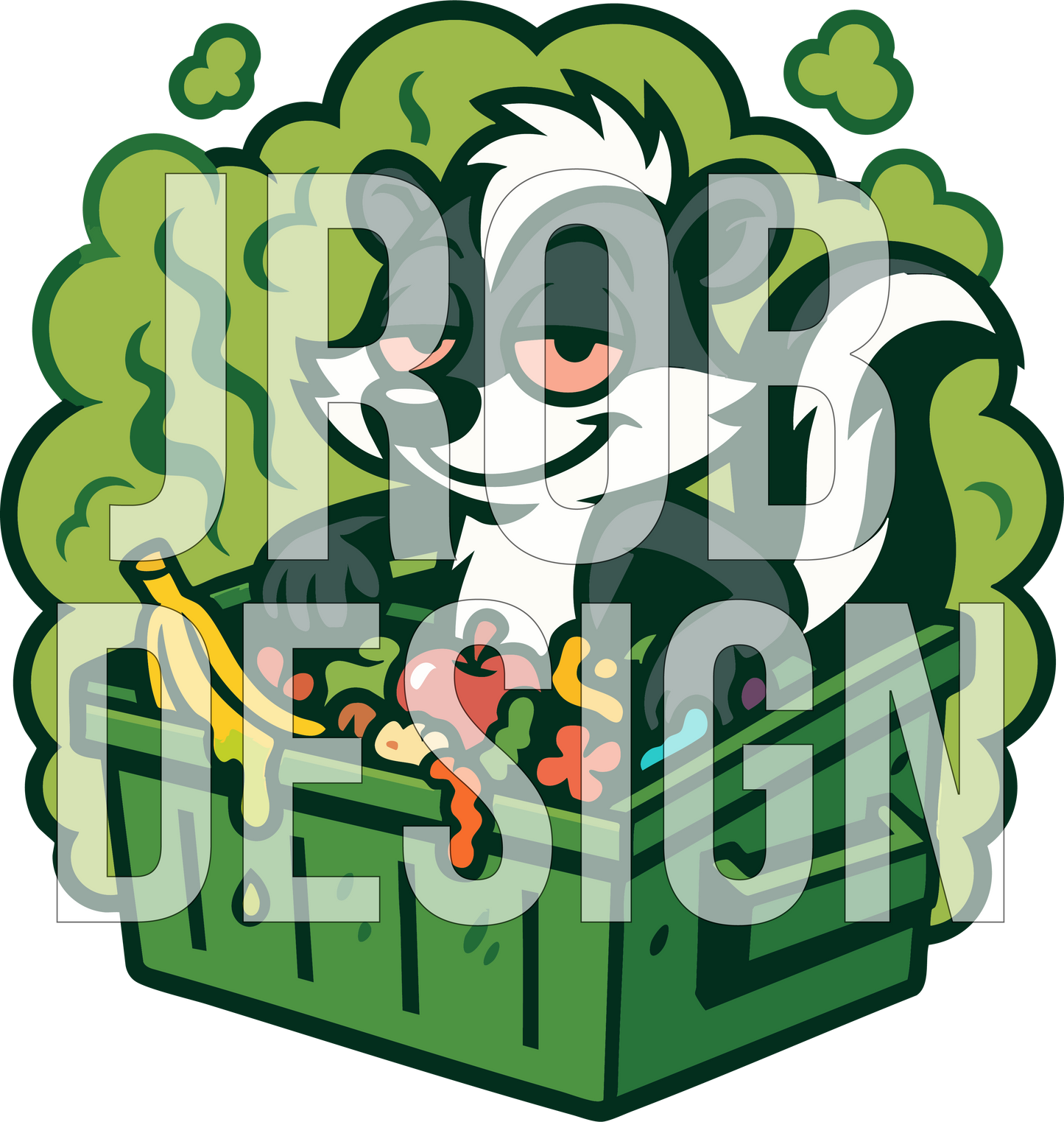 Skunk Trash Mascot Logo (SVG + PNG)