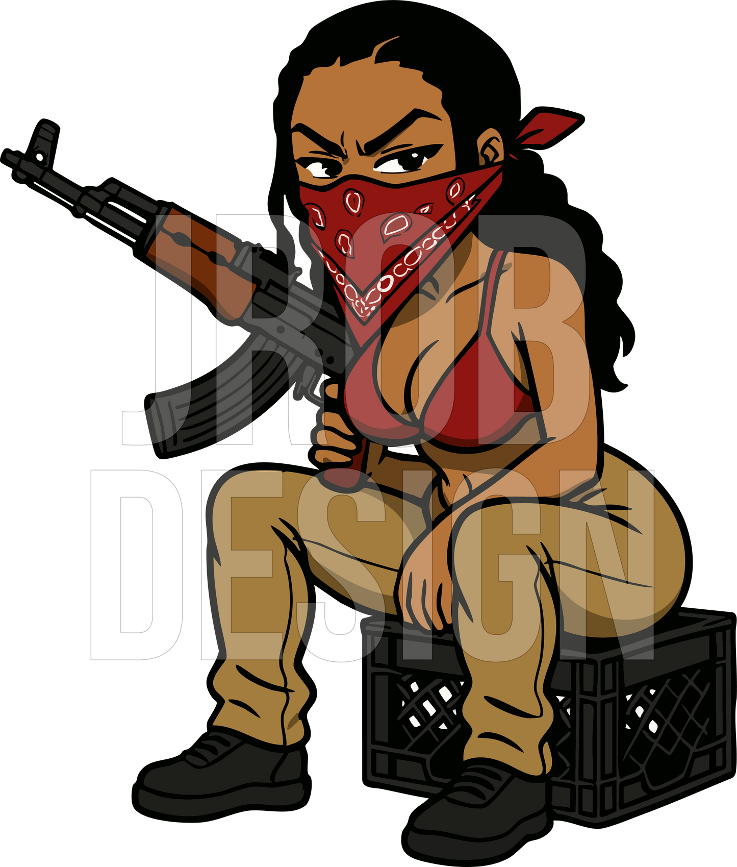 Lady Rough Mascot Logo (SVG + PNG)