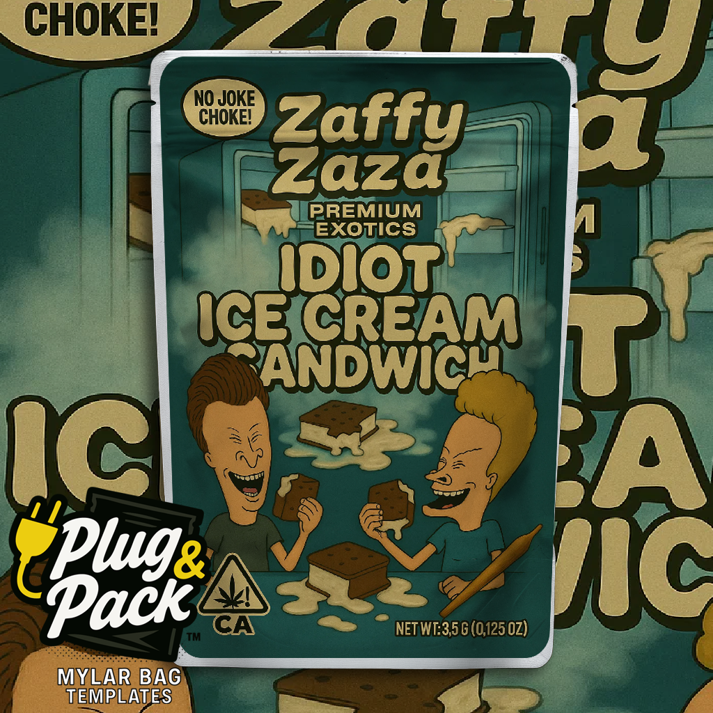 Zaffy Zaza Idiot Ice Cream Sandwhich (Digital Bag Template)