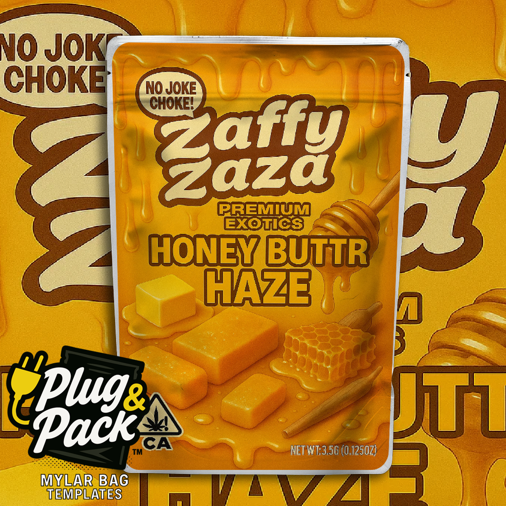 Zaffy Zaza Honey Butter Haze (Digital Bag Template)