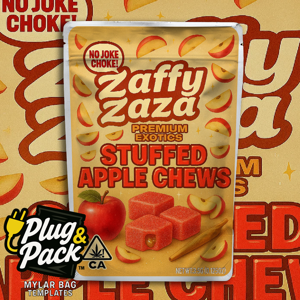 Zaffy Zaza Stuffed Apple Chews (Digital Bag Template)