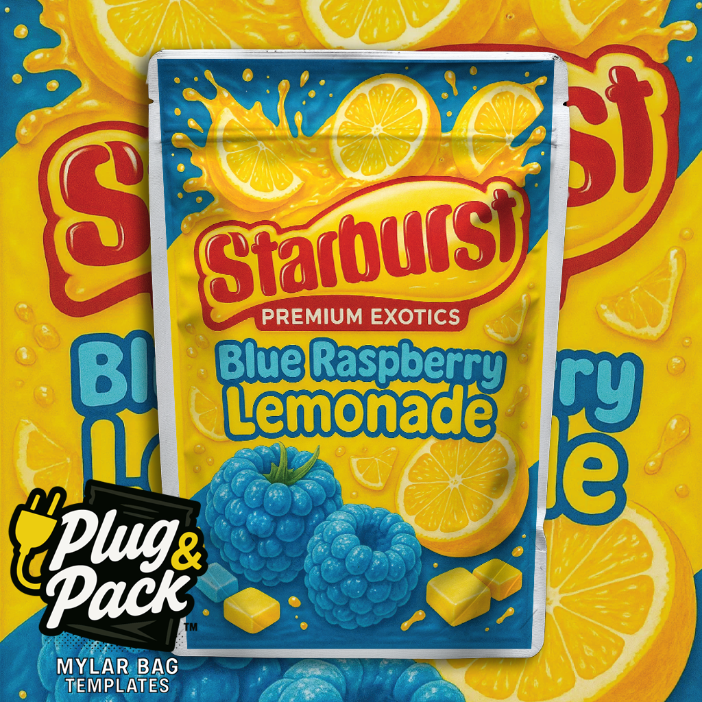 Starburst Blue Rasberry Lemonade (Digital Bag Template)