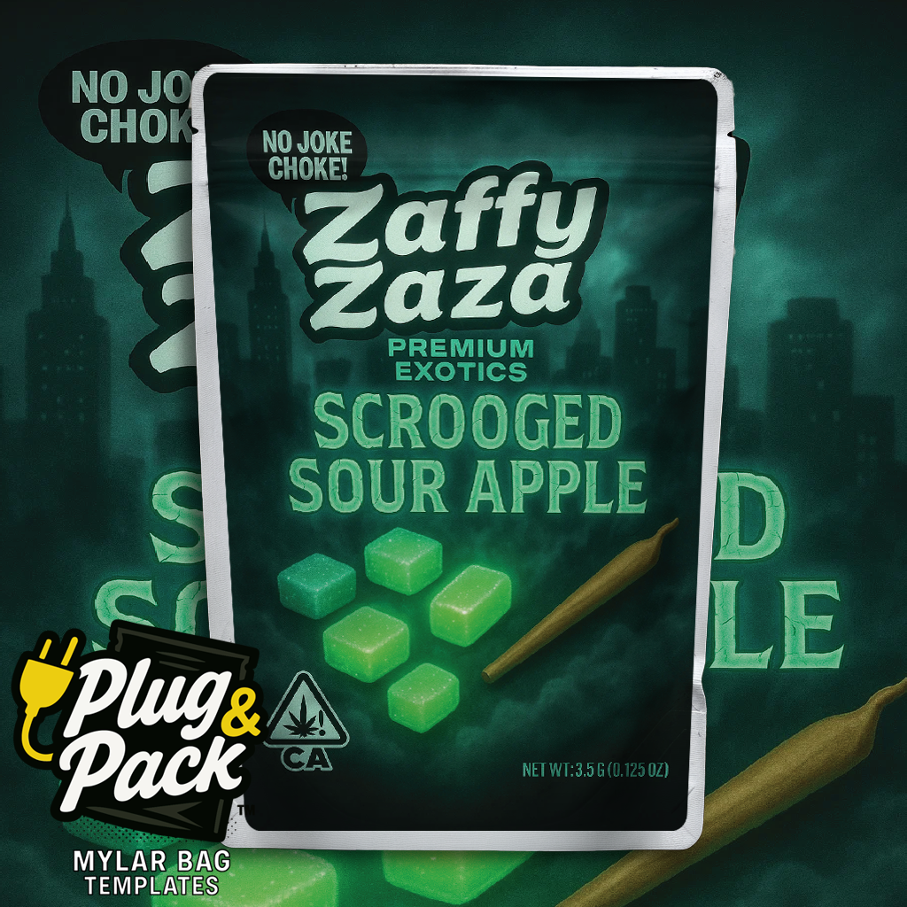 Zaffy Zaza Scrooged Sour Apple (Digital Bag Template)