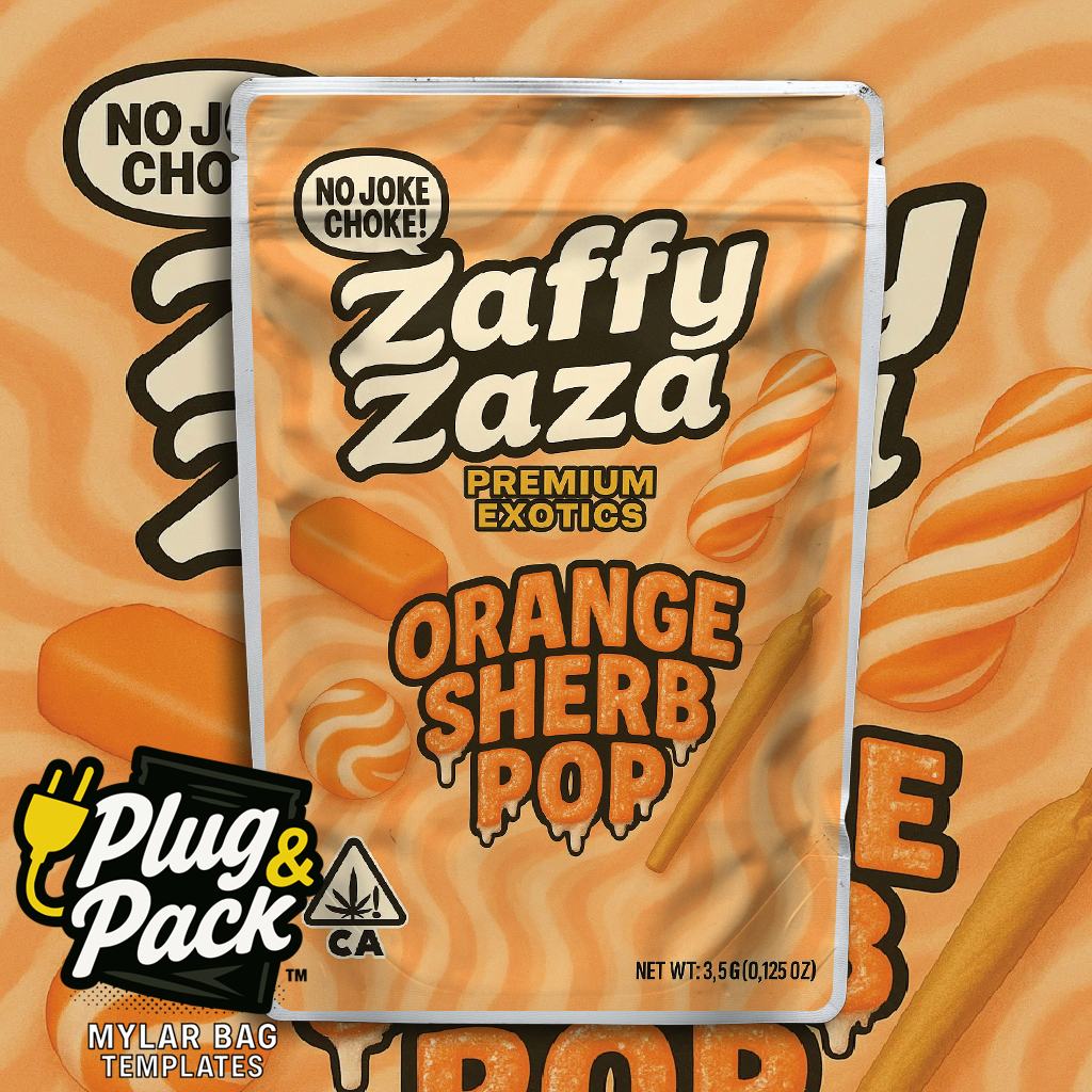 Zaffy Zaza Orange Sherb Pop (Digital Bag Template)