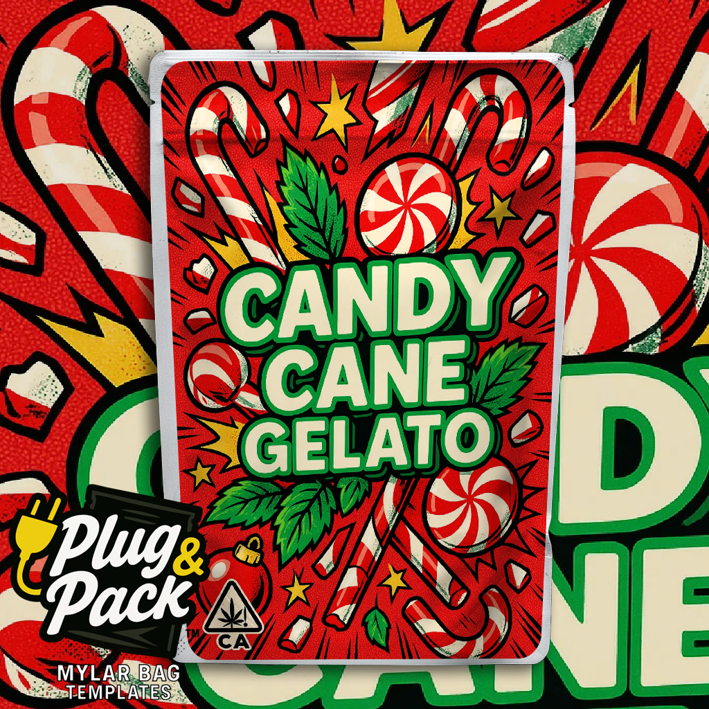 Candy Cane Gelato (Digital Bag Template)