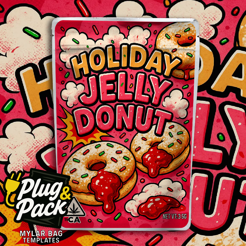 Holiday Jelly Donut (Digital Bag Template)