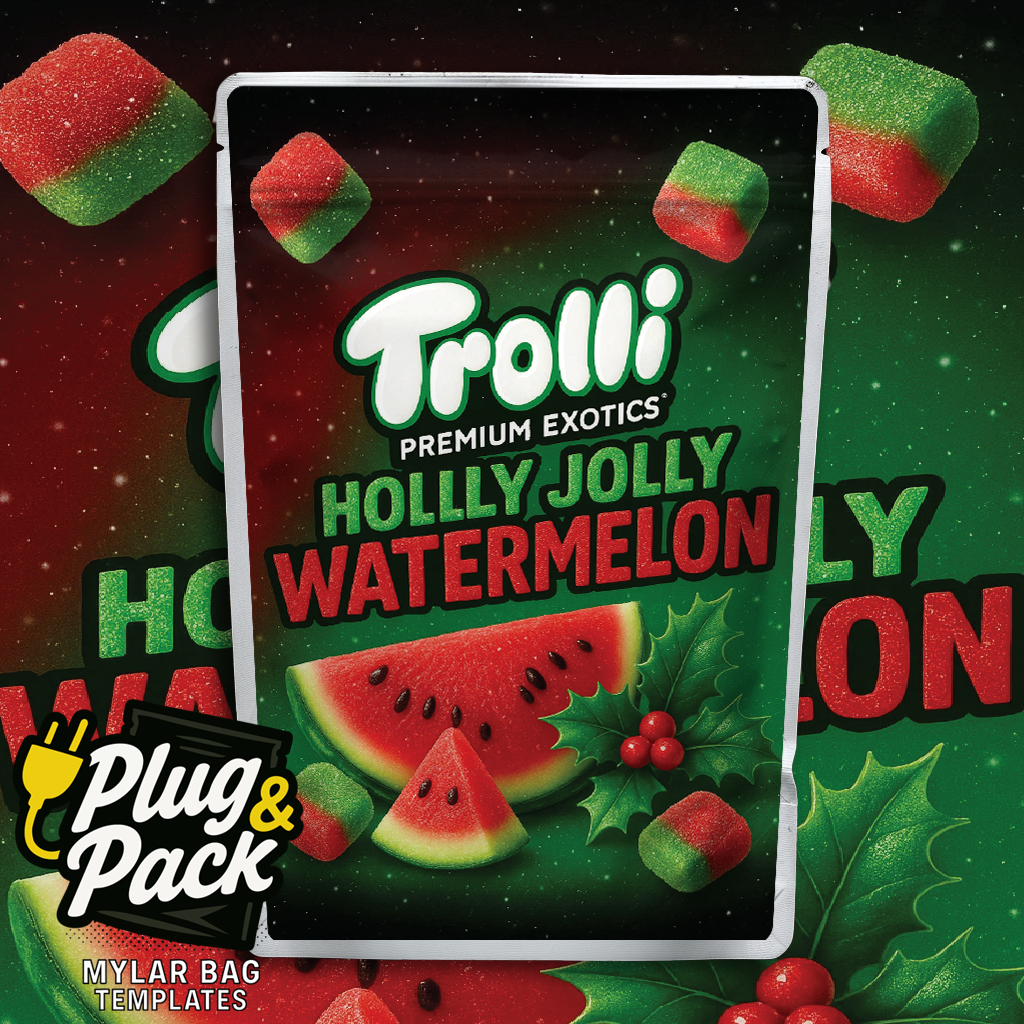 Holly Jolly Watermelon (Digital Bag Template)