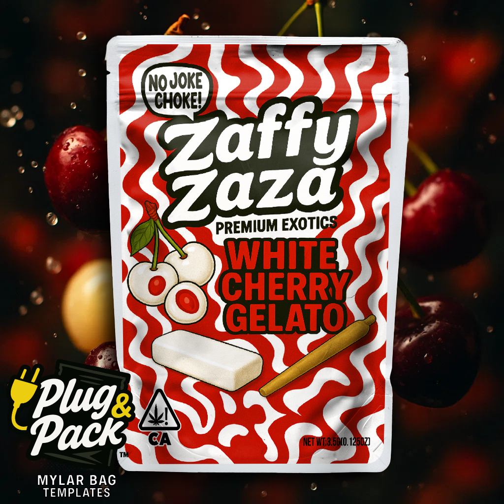 Zaza Zaffy White Cherry Gelato (Digital Bag Template)