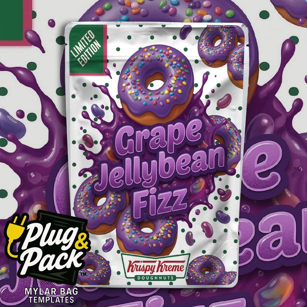 Grape Jelly Bean Donut (Digital Bag Template)