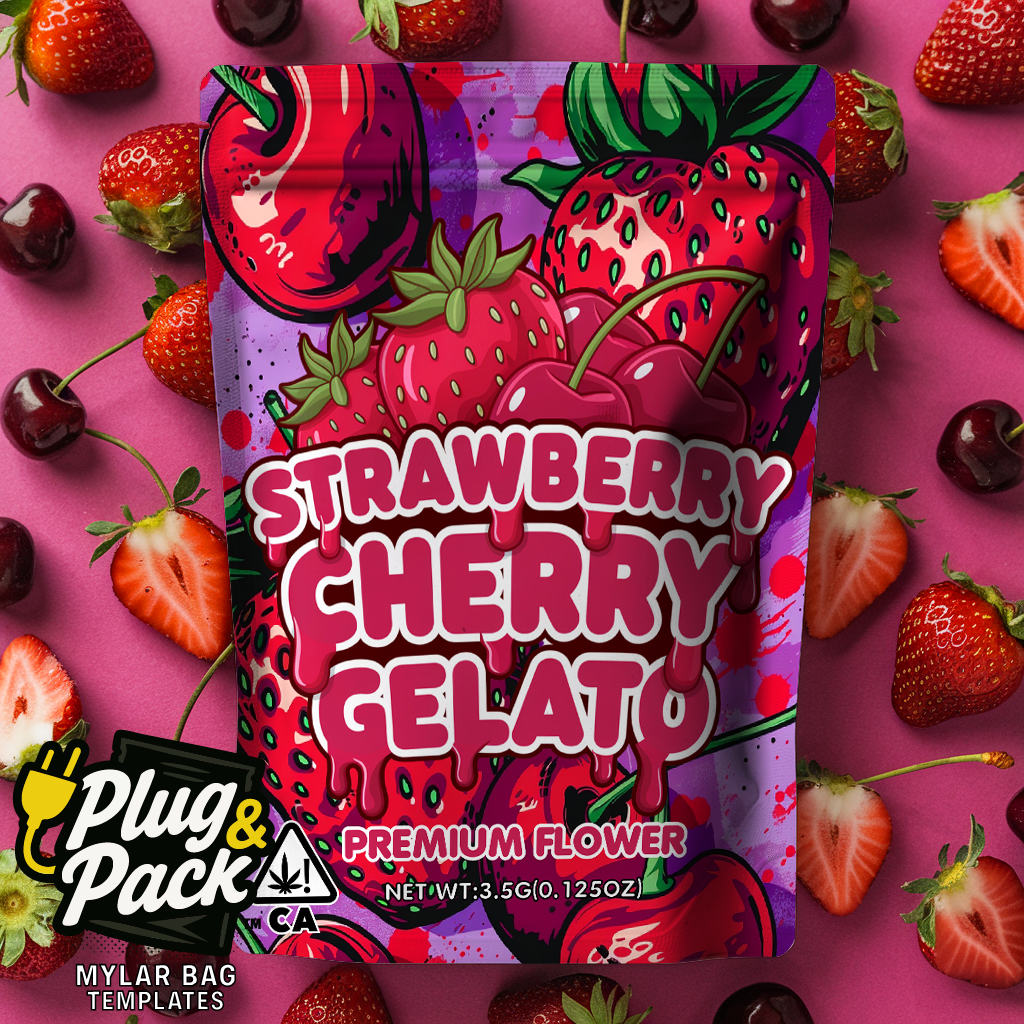 Strawberry Cherry Gelato (Digital Bag Template)