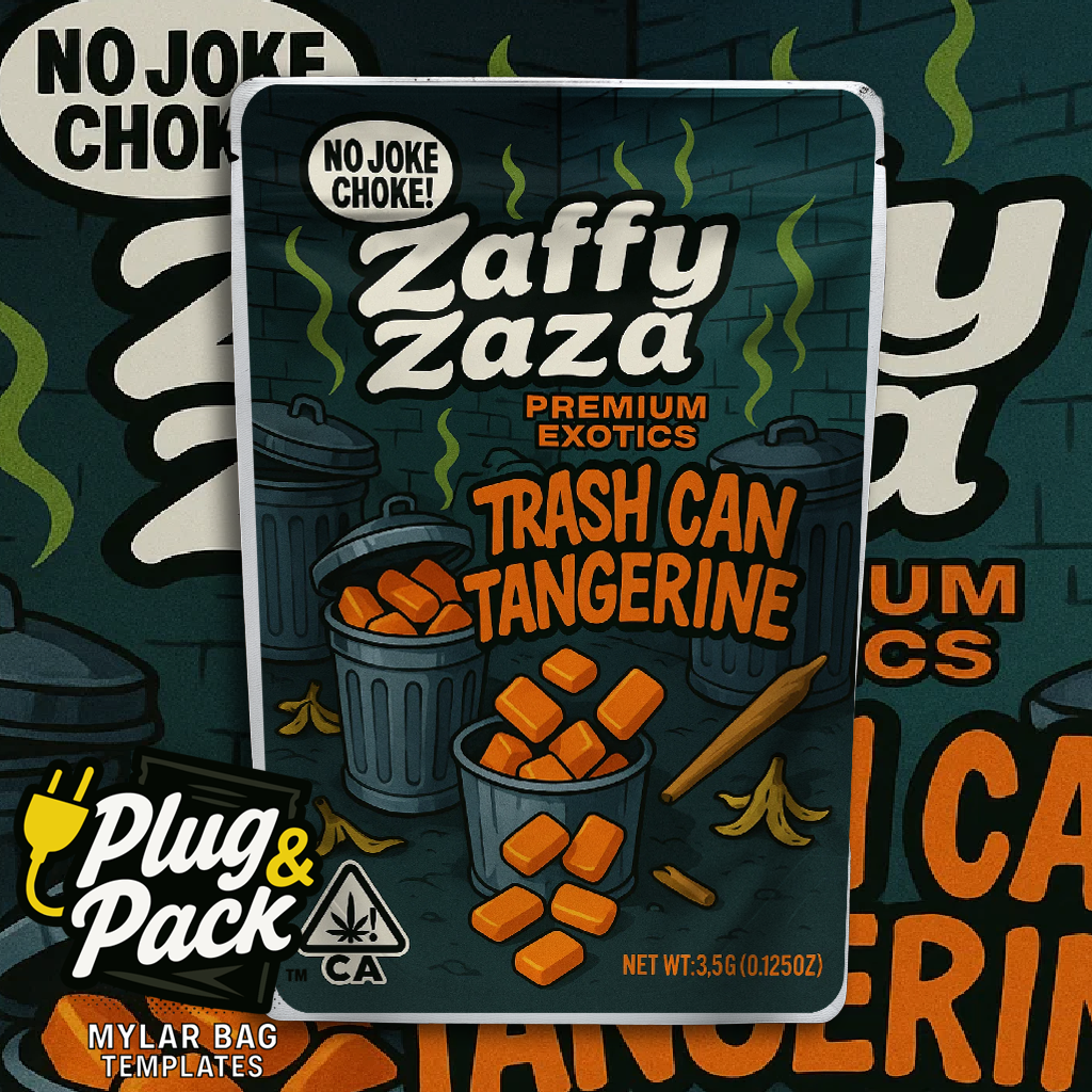 Zaffy Zaza Trash Can Tangerine (Digital Bag Template)