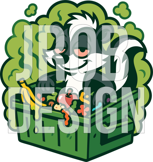Skunk Trash Mascot Logo (SVG + PNG)