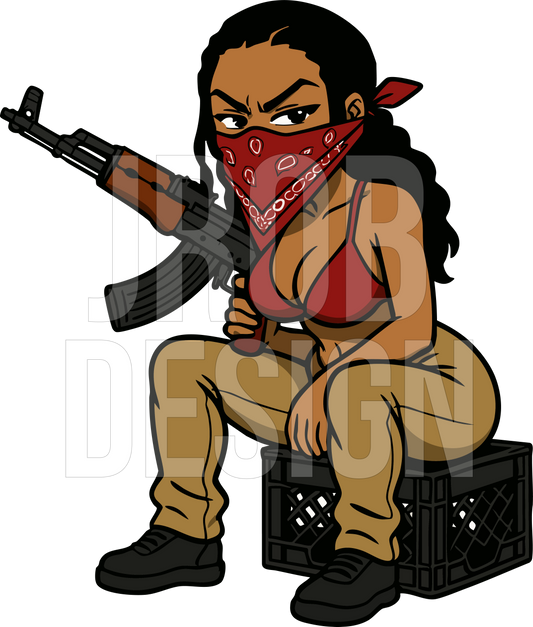 Lady Rough Mascot Logo (SVG + PNG)