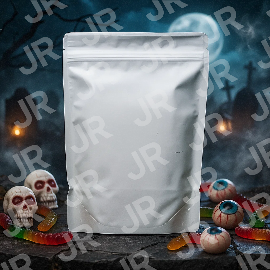 "Graveyard Midnight Vibe" Mylar Bag Mockup Bundle – High-Resolution Editable PNG Templates