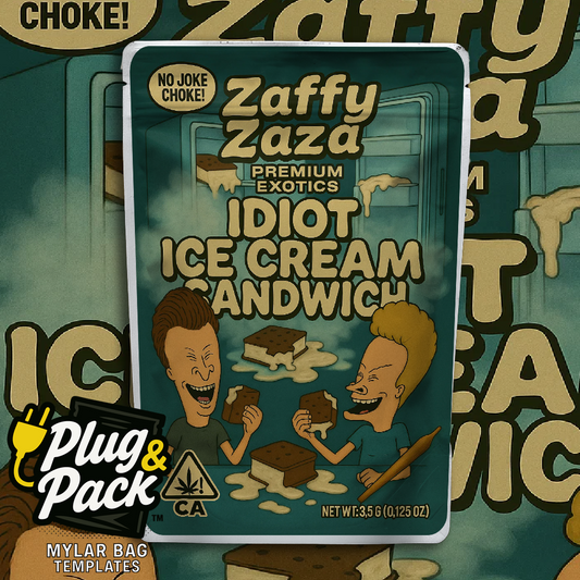 Zaffy Zaza Idiot Ice Cream Sandwhich (Digital Bag Template)