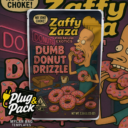 Zaffy Zaza Dumb Donut Drizzle (Digital Bag Template)