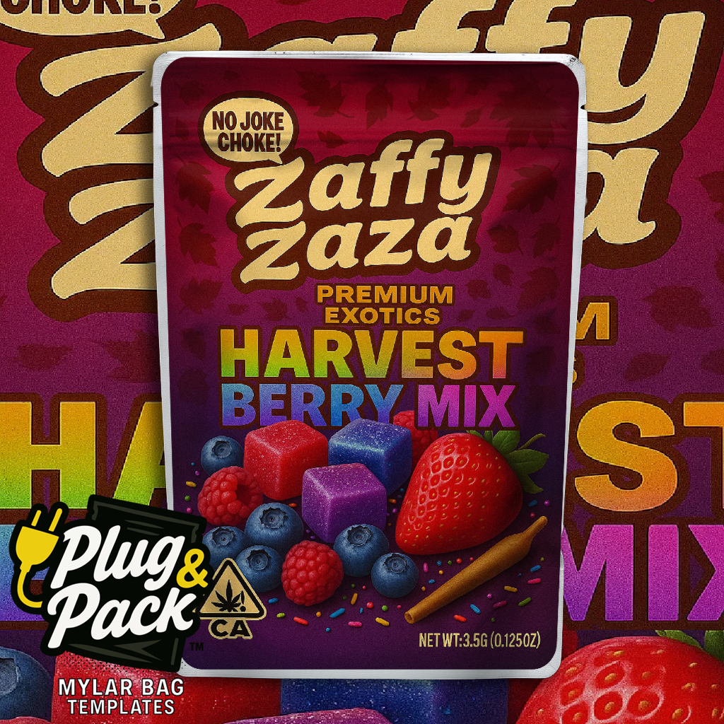 Zaffy Zaza Harvest Berry (Digital Bag Template)