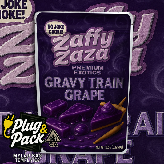Zaffy Zaza Gravey Train Grape (Digital Bag Template)