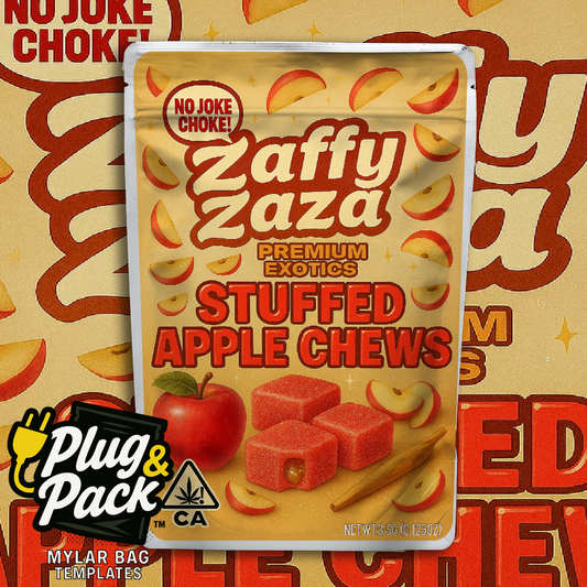 Zaffy Zaza Stuffed Apple Chews (Digital Bag Template)