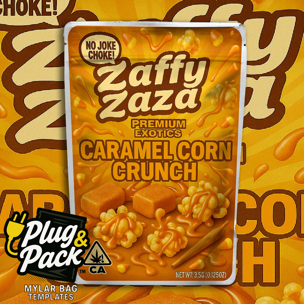 Zaffy Zaza Caramel Corn Crunch (Digital Bag Template)