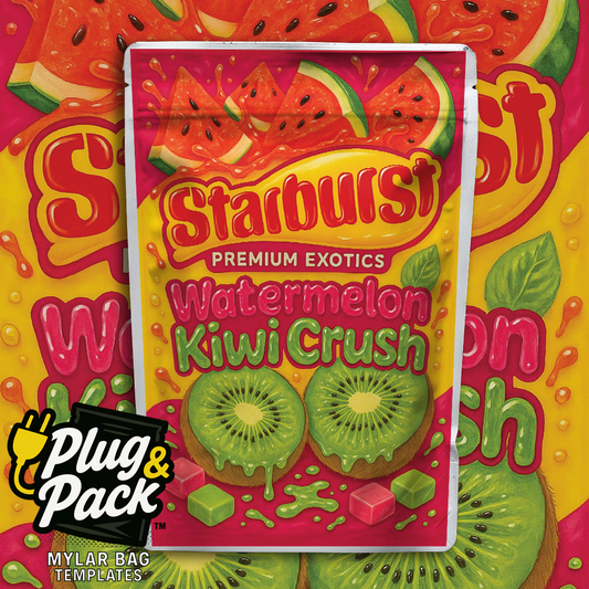 Starburst Watermelon Kiwi Crush (Digital Bag Template)