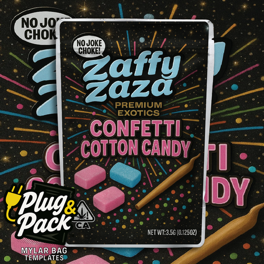 Zaffy Zaza Confetti Cotton Candy (Digital Bag Template)