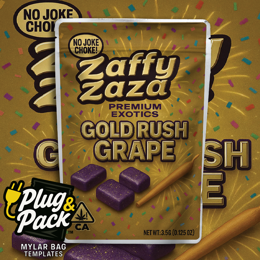 Zaffy Zaza Gold Rush Grape (Digital Bag Template)