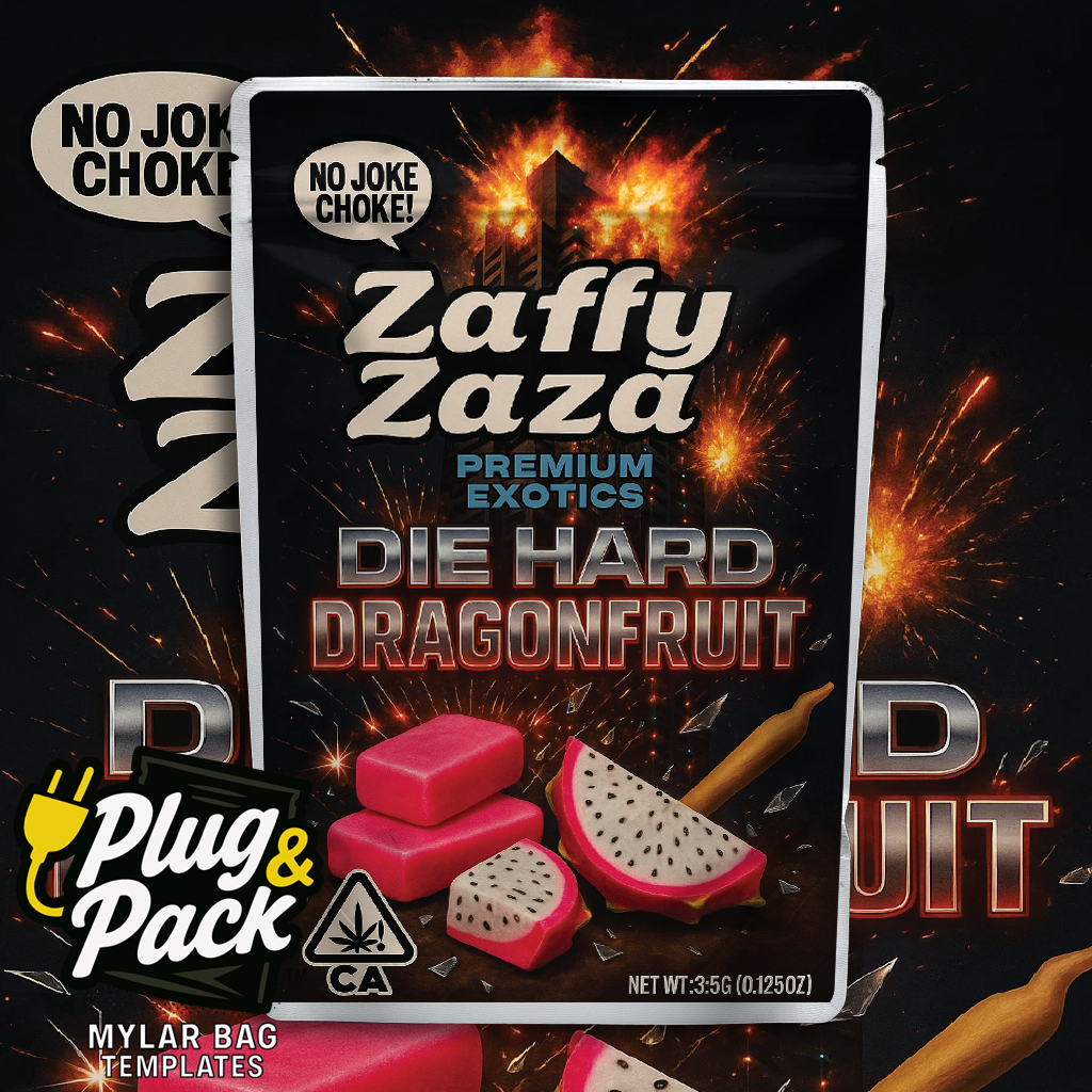 Zaffy Zaza Diehard Dragonfruit (Digital Bag Template)