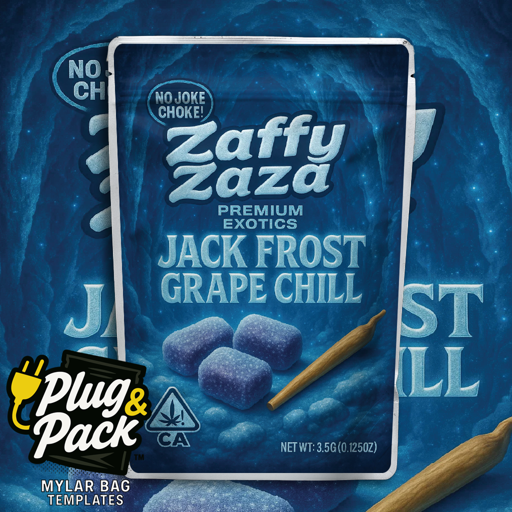 Zaffy Zaza Jack Frost Grape Chill (Digital Bag Template)
