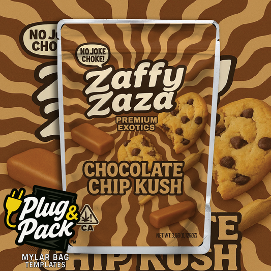 Zaffy Zaza Chocolate Chip Kush (Digital Bag Template)