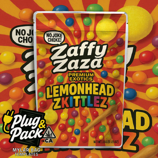 Zaffy Zaza Lemonhead Zkittles (Digital Bag Template)