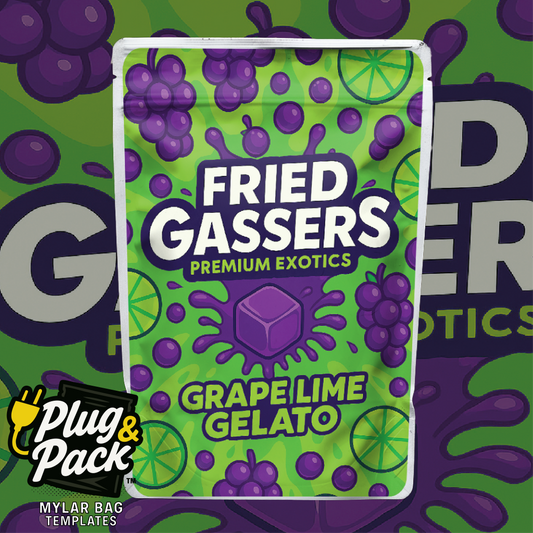 Fried Gassers Grape Lime Gelato (Digital Bag Template)