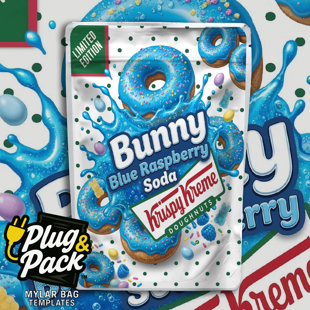 Bunny Blue Rasberry Donut (Digital Bag Template)