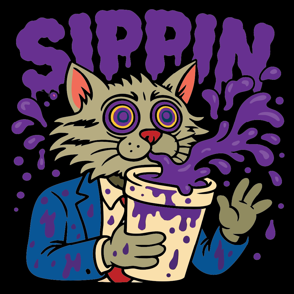 'SIPPIN' Frizz the Kat Collection T-shirt