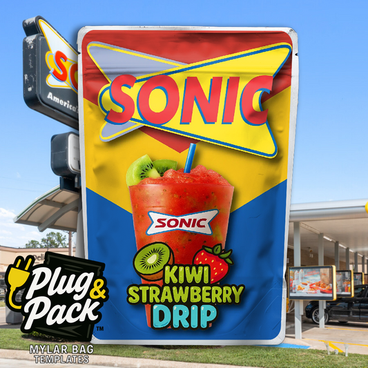 Kiwi Strawberry Drip SC(Digital Bag Template)