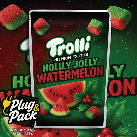 Holly Jolly Watermelon (Digital Bag Template)