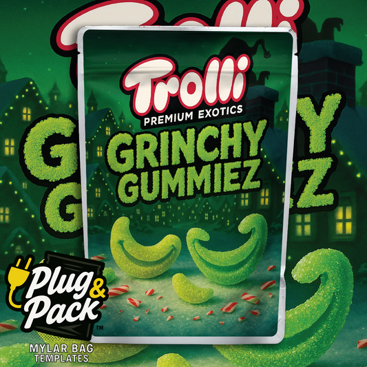 Grinchy Gummiez (Digital Bag Template)