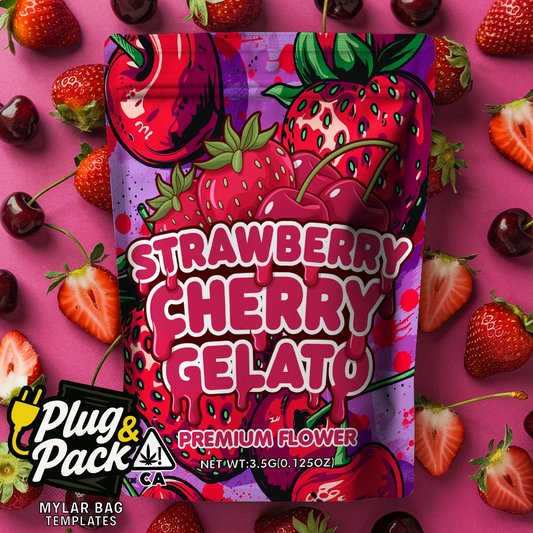 Strawberry Cherry Gelato (Digital Bag Template)