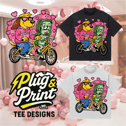 "Money is my girl" Premade T-Shirt Graphics for DTF, DTG, and Print-on-Demand Hustlers
